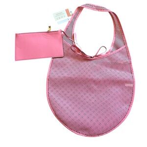 Pink Mesh Tote Bag with Pouch